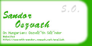 sandor oszvath business card